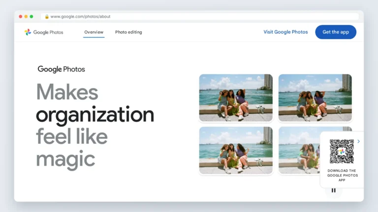 Official Google Photos product page used to get the app where you edit video in Google Photos